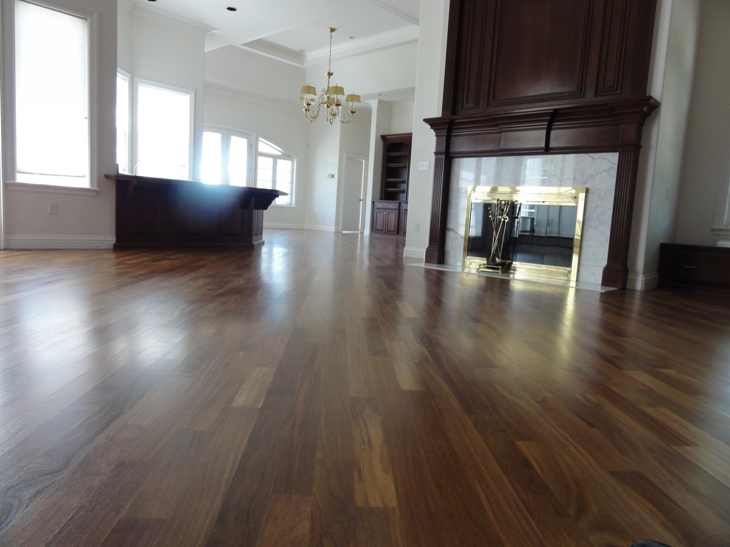 Picture of Cumaru hardwood floor (brazilian teak) during the day with the sun out
