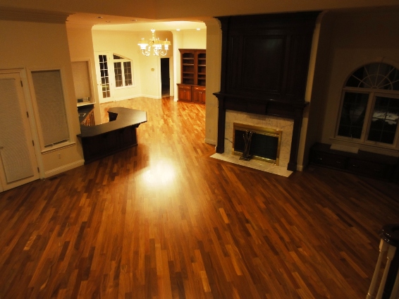 Picture of Cumaru hardwood floor in the evening